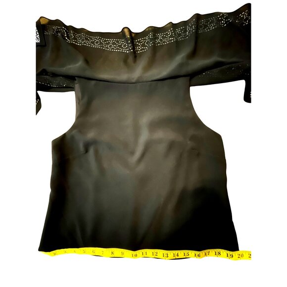 Vintage JR Nites by Caliendo Chiffon Layered Black Top 80s 90s Size 12P - Picture 12 of 14